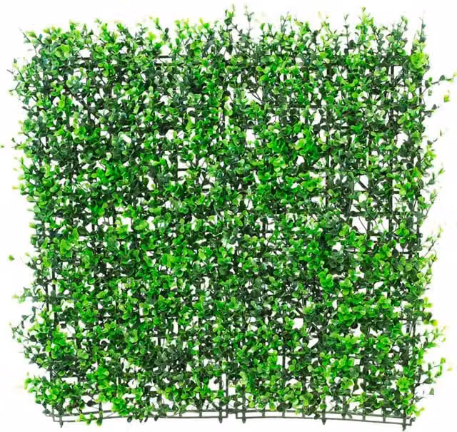 Primrose Artificial Buxus Hedge for Outdoor Patio Fencing, 4 Green Plastic Panels, W/H: 50 x 50 cm