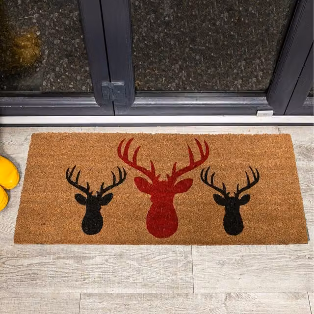 Roseley Brown Coir and Rubber Non-Slip Stag Door Mat Runner