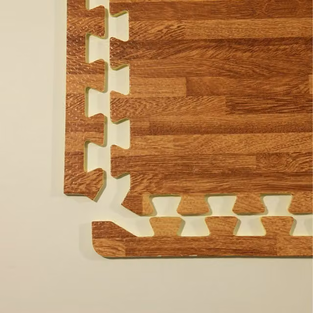 Actiasmat Soft EVA Foam Floor Play Mat Plank Tiles in Beige and Brown