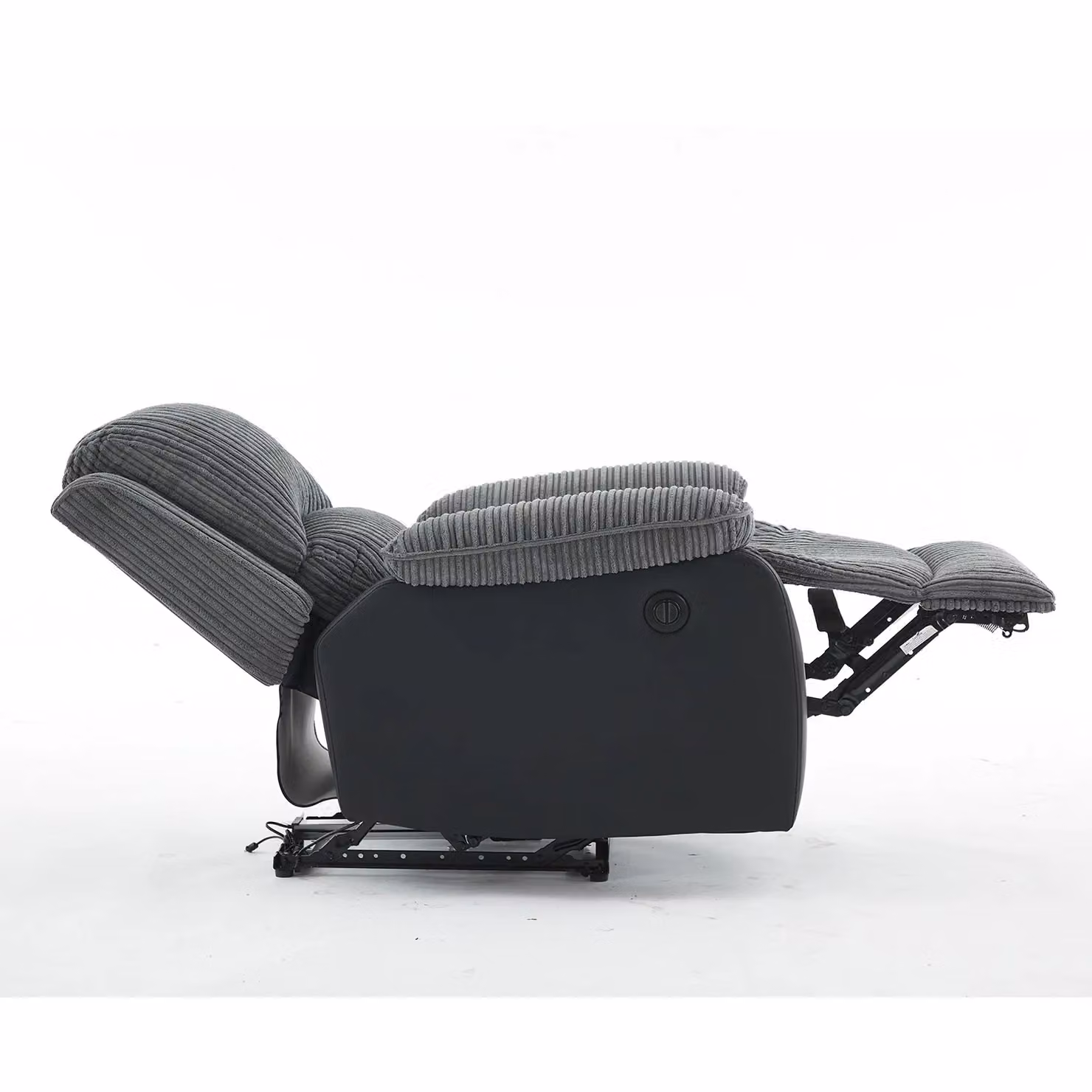 FURNITURE ONE Electric Reclining Armchair in Grey Corduroy Fabric – 2