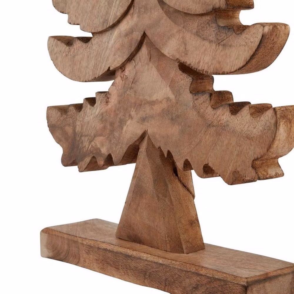 Lemon Pavilion Furniture and Decor Large Natural Wood Christmas Tree, Brown, W16 x D6 x H50 cm – 3