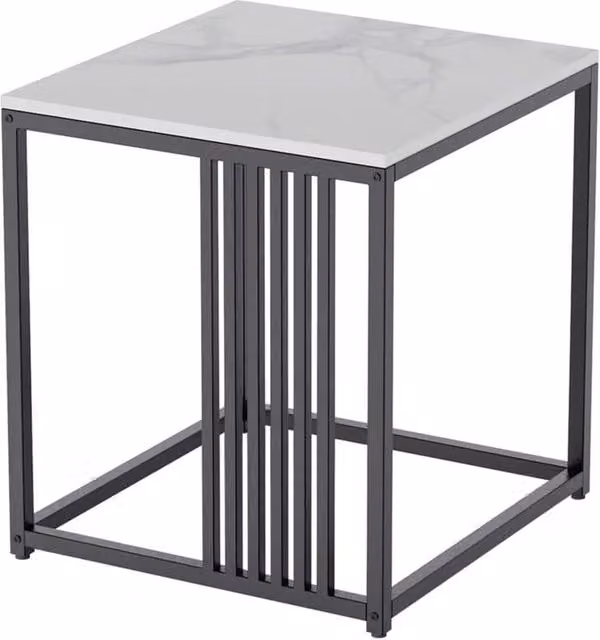 NESTLUNE Nordic Marble Small Coffee Table and Sofa Side Table in Black, W/D/H: 100 x 15 x 15 cm – 1