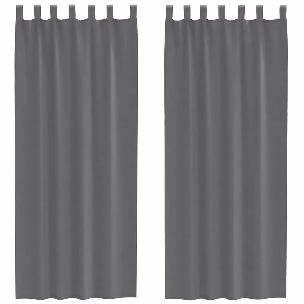 Berkfield Home Transparent Voile Curtains with Tabs, 2 Pack, Grey, W: 140 cm, H: 260 cm – 2