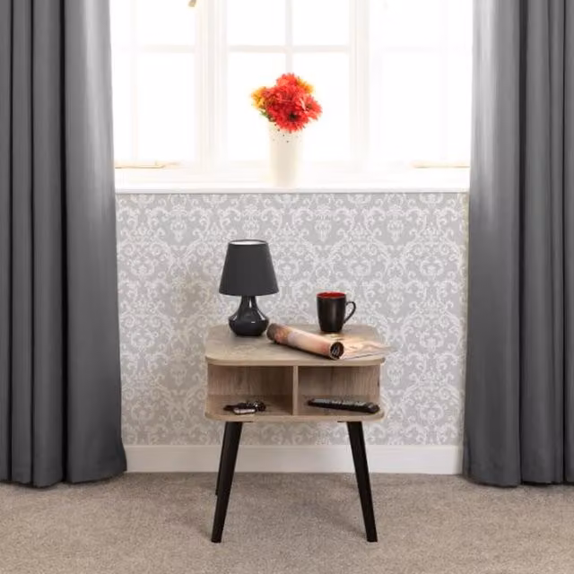 Seconique Saxton Side Table in Brown, Grey and Black Industrial Style