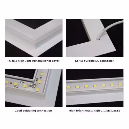 ENERJ Double Square Borderline Recessed LED Panel Light, W/D/H: 59.5 x 59.5 x 5.95 cm, 40W, 4000 lm, 6000K, White and Blue – 5
