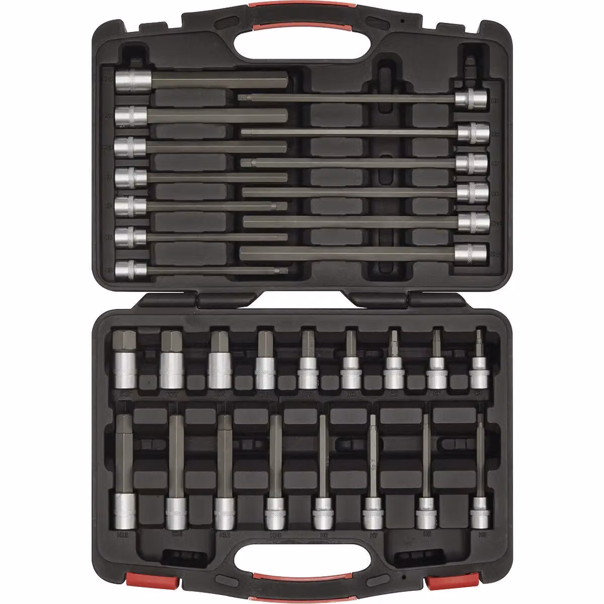 Loops 30 Pack Metric Male Hex Bit Set, 3/8 inch Square Drive, 200mm Long S2 Steel, Silver – 4