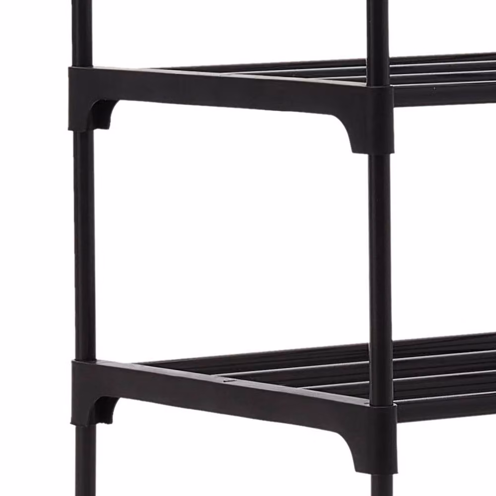 FORGEVIO 3 Tier Adjustable Metal Shoe Rack in Black – 5