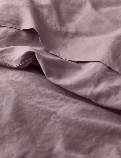 Piglet In Bed Linen Rich Plain Flat Sheet, Purple, W/D/H: 140 x 200 cm
