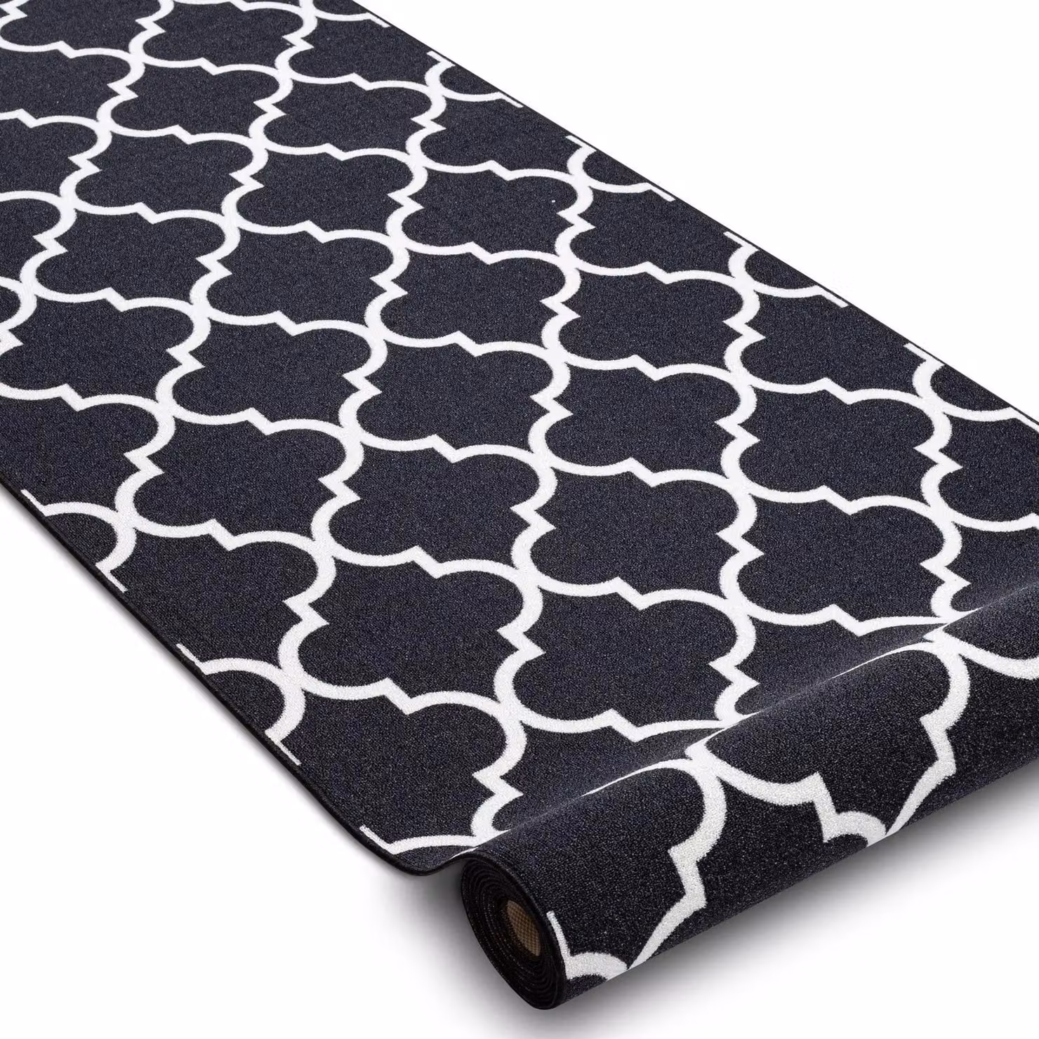 RugsX Anti-Slip Geometric Trellis Runner in Black, W/D: 100 x 120 cm – 3