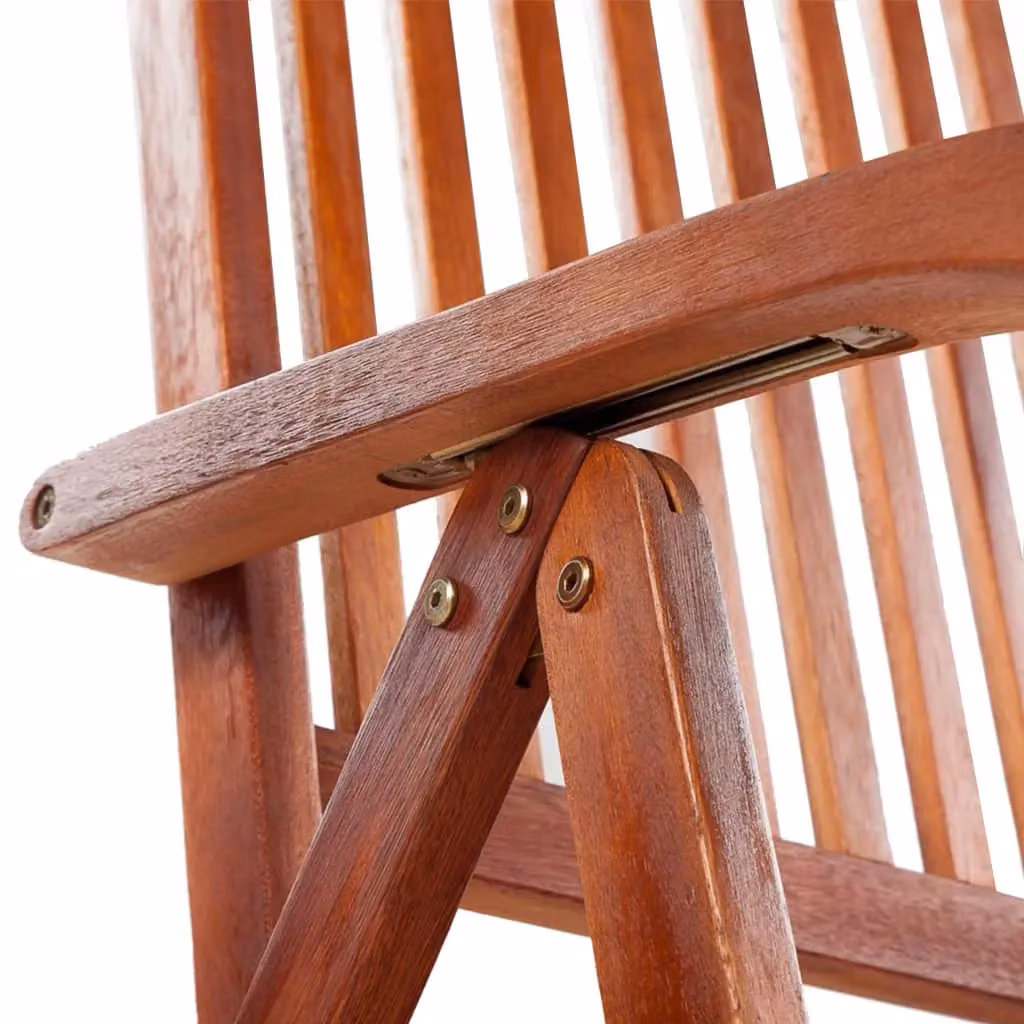 Berkfield Home Set of 3 Folding Garden Chairs in Brown Solid Oiled Acacia Wood – 3