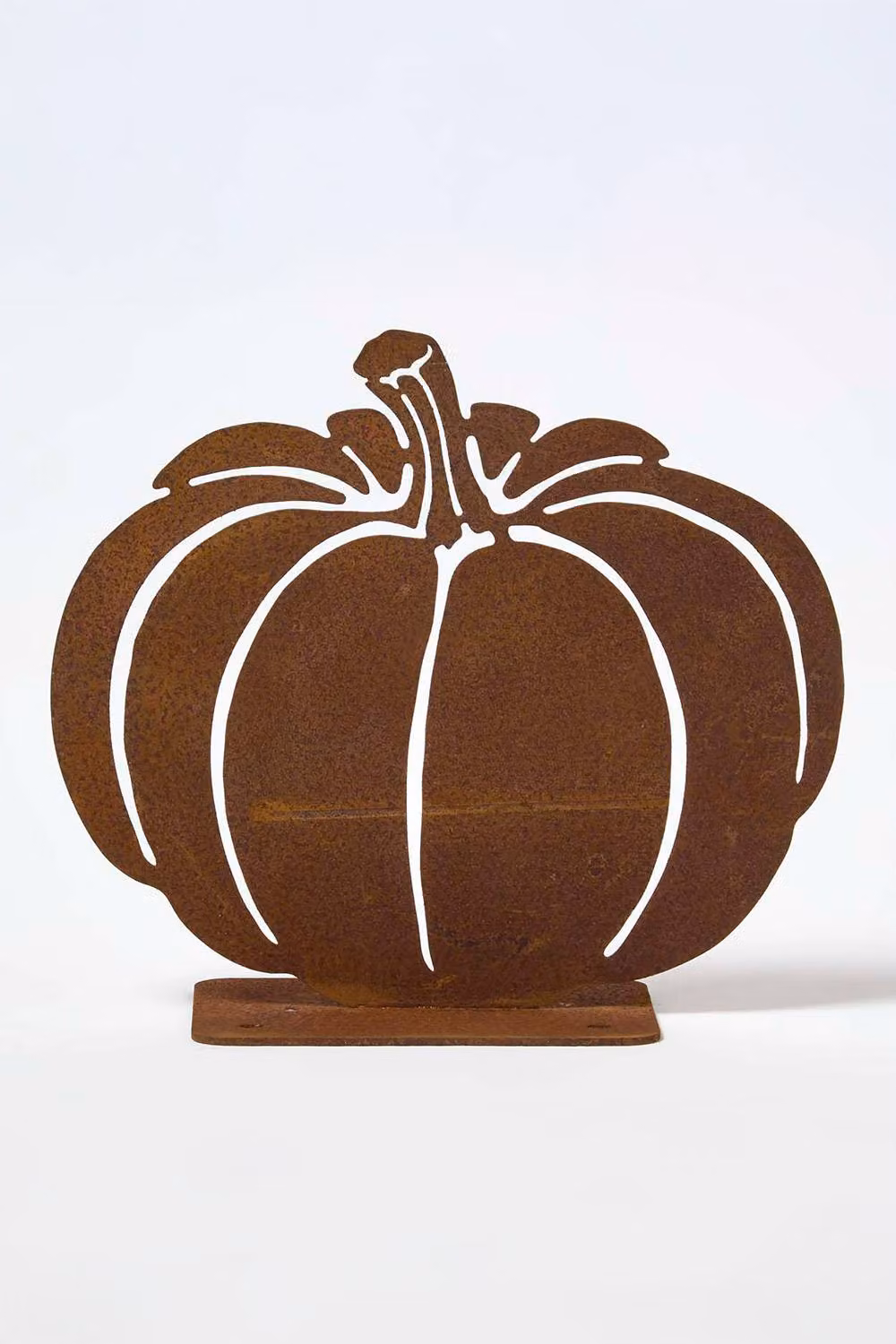 Homescapes Rustic Metal Pumpkin and Squash Garden Ornaments, Set of 2, Brown – 1