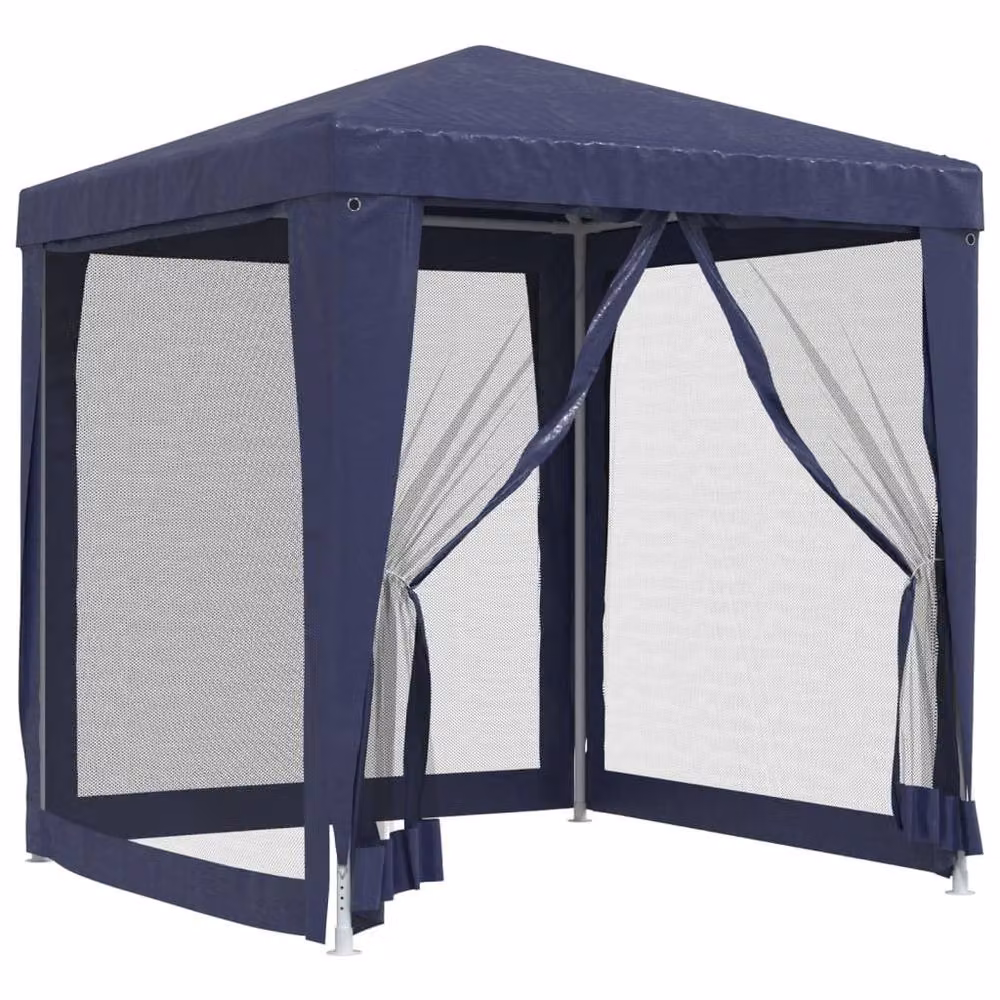 Berkfield Home Party Tent with 4 Mesh Sidewalls, Blue, W: 200 cm, D: 200 cm, H: 240 cm – 3