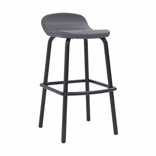 Rowlinsons Set of 2 Grey Outdoor Bar Stools with Metal and Plastic Construction, W46 x D53 x H90 cm – 4