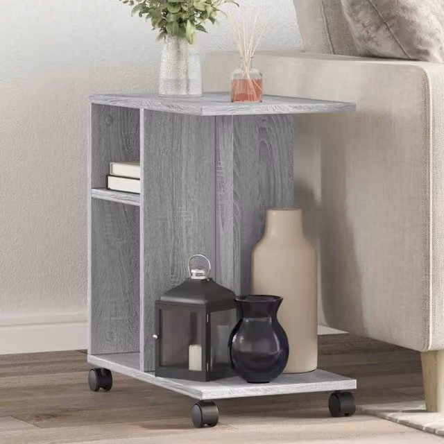 Berkfield Home Grey Sonoma Side Table with Castors, W/D/H: 50 x 30 x 55 cm – 1