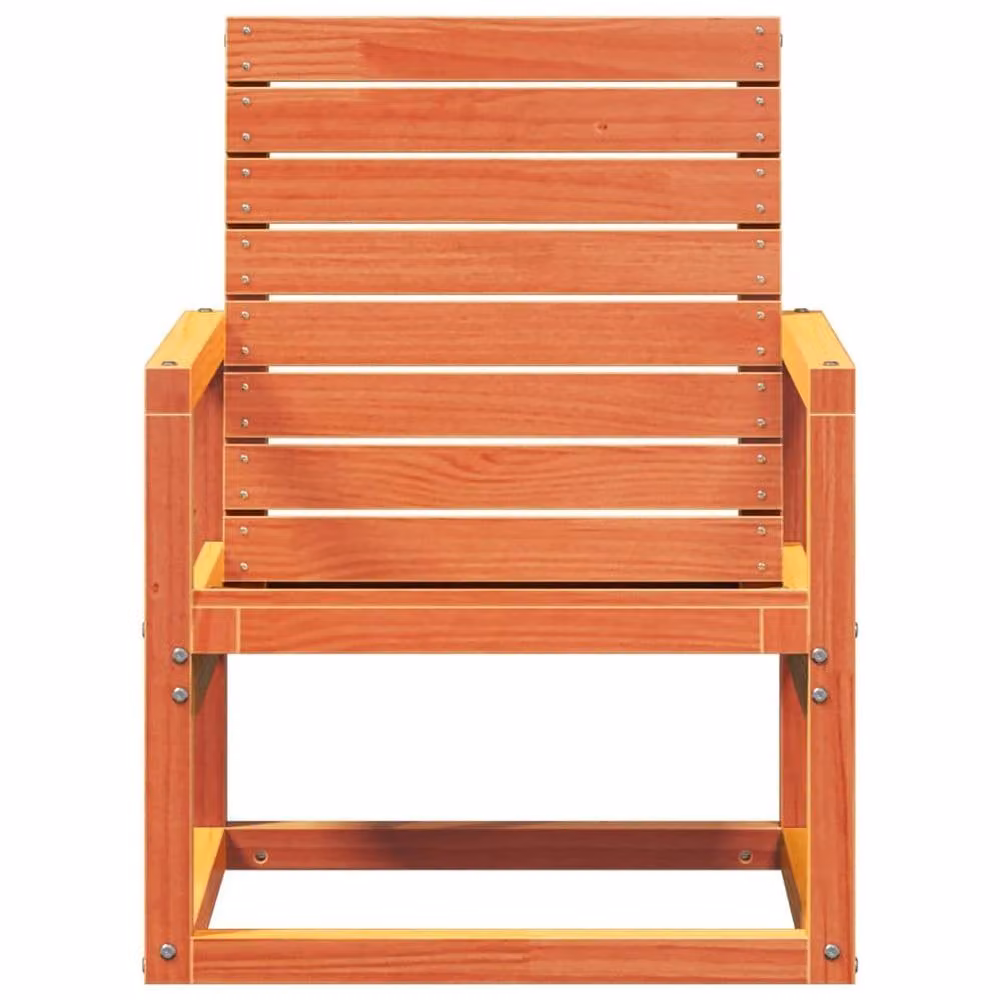 Berkfield Home Rustic Waxed Brown Solid Pine Garden Chair W: 57.5 cm, D: 63 cm, H: 76 cm – 3