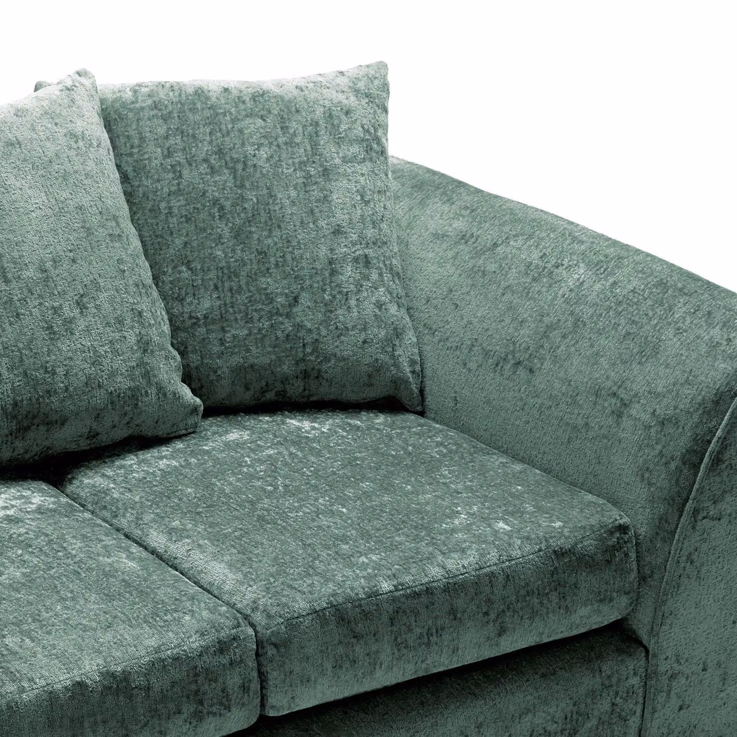 Abakus Direct Harriet Right Facing Corner Sofa in Green Crushed Chenille – 3