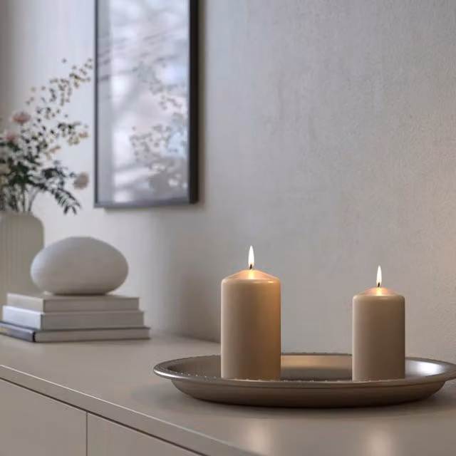 Marco Paul Scented Pillar Candles in Brown