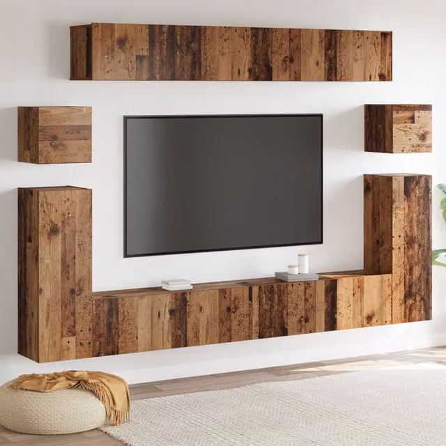 Berkfield Home Wall-mounted TV Cabinet, Old Wood, Brown, W/D/H: 30.5 x 30 x 30 cm – 1