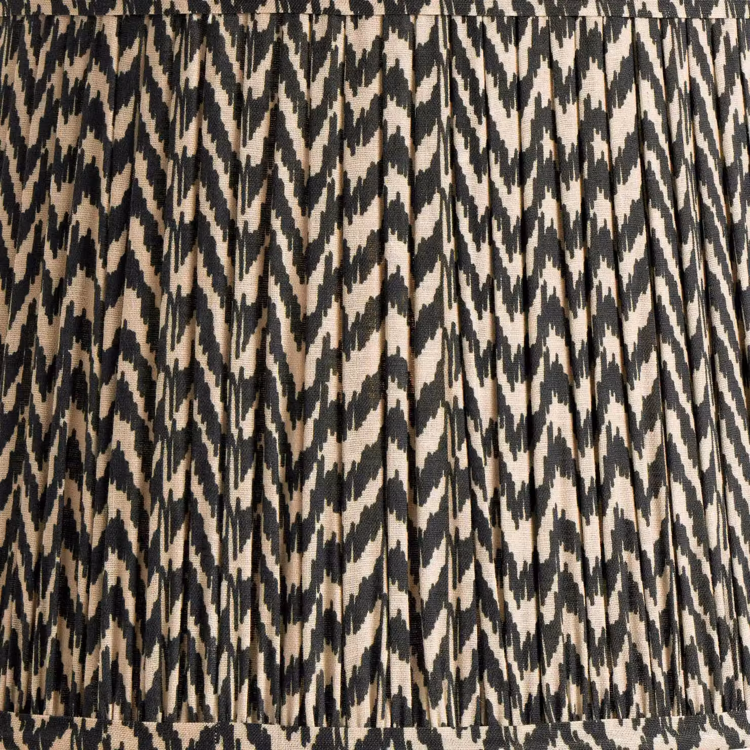 Ruma Black Chevron Tapered Pleated Fabric Lampshade for Table Lamps, Diameter: 40.64 cm – 3