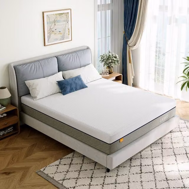Rolipo King Size Memory Foam Mattress, Medium Firm, White, W/D/H: 150 x 200 x 20 cm