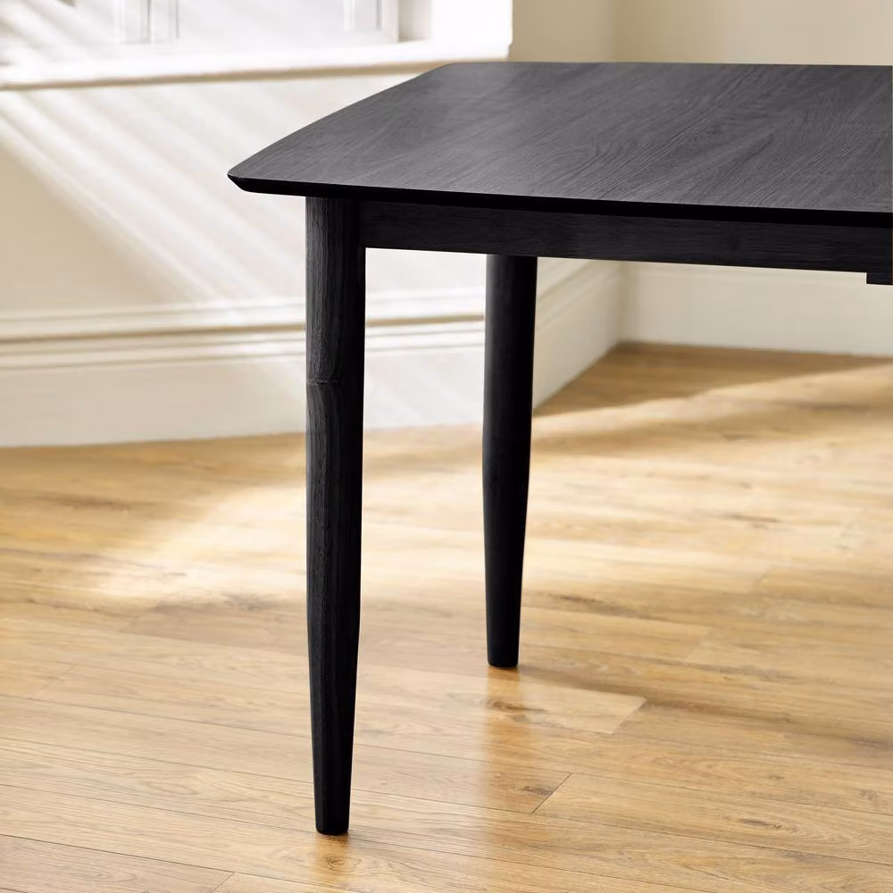 FurnitureboxUK Leif Rectangular Solid Wood Extending 6-8 Seater Dining Table in Black – 4
