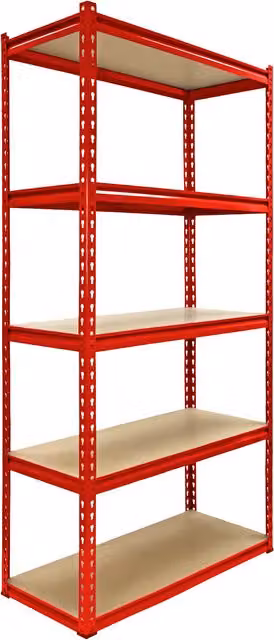 Monstershop Set of 5 Z-Rax Red Freestanding Metal and MDF Shelving Units, H 183 x W 90 x D 45 cm – 4