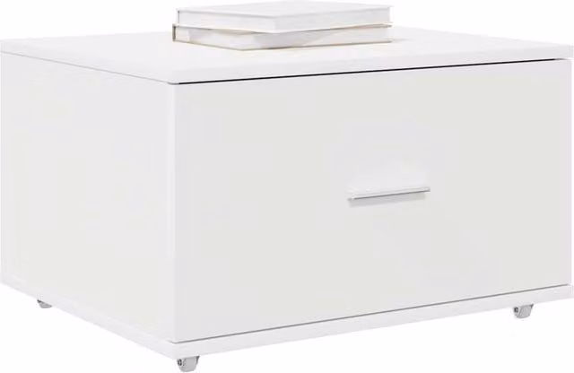 Berkfield Home White Drawer Cabinet with Castors, W/D/H: 55 x 45 x 33.5 cm