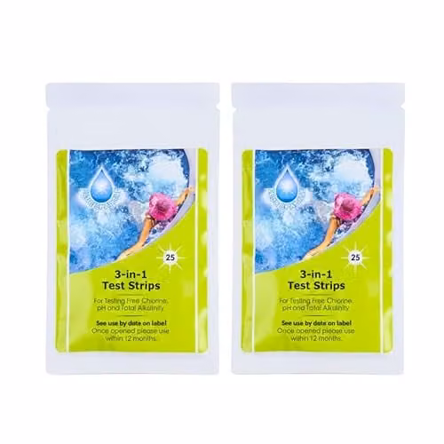 SHATCHI 3 in 1 Hot Tub and Pool Water Testing Kit with 50 Test Strips for Chlorine, pH and Alkalinity – 1