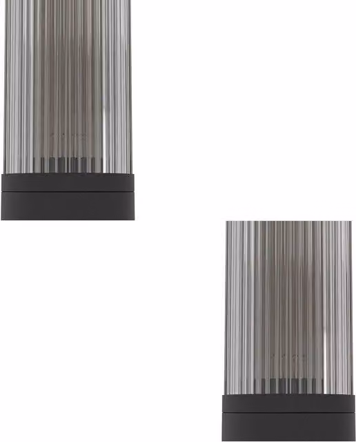Loops 2 Pack Modern Black LED Up and Down Wall Light with Glass Cylinder Shade – 1