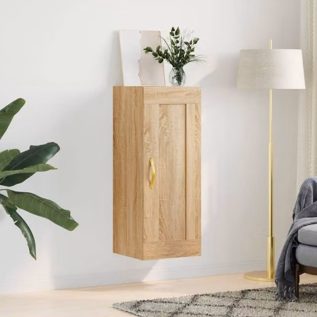 Berkfield Home Wall Mounted Cabinet in Sonoma Oak, Brown, W/D/H: 34.5 x 34 x 90 cm – 1