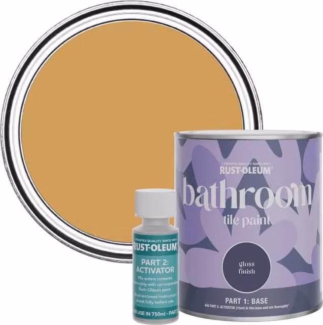 Rust-Oleum Bathroom Tile Paint in Gloss Finish, Dijon Yellow, 750ml