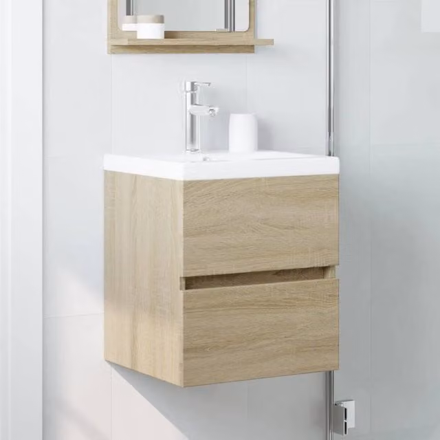 Berkfield Home Sonoma Oak Sink Cabinet in Beige, W/D/H: 41 x 38.5 x 45 cm – 1
