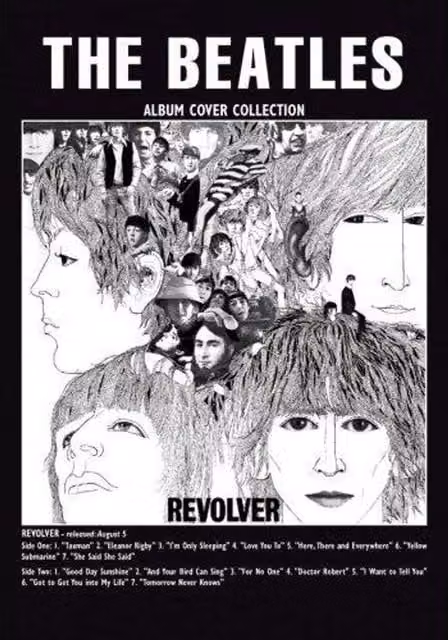 The Beatles Revolver Postcard in Black and White
