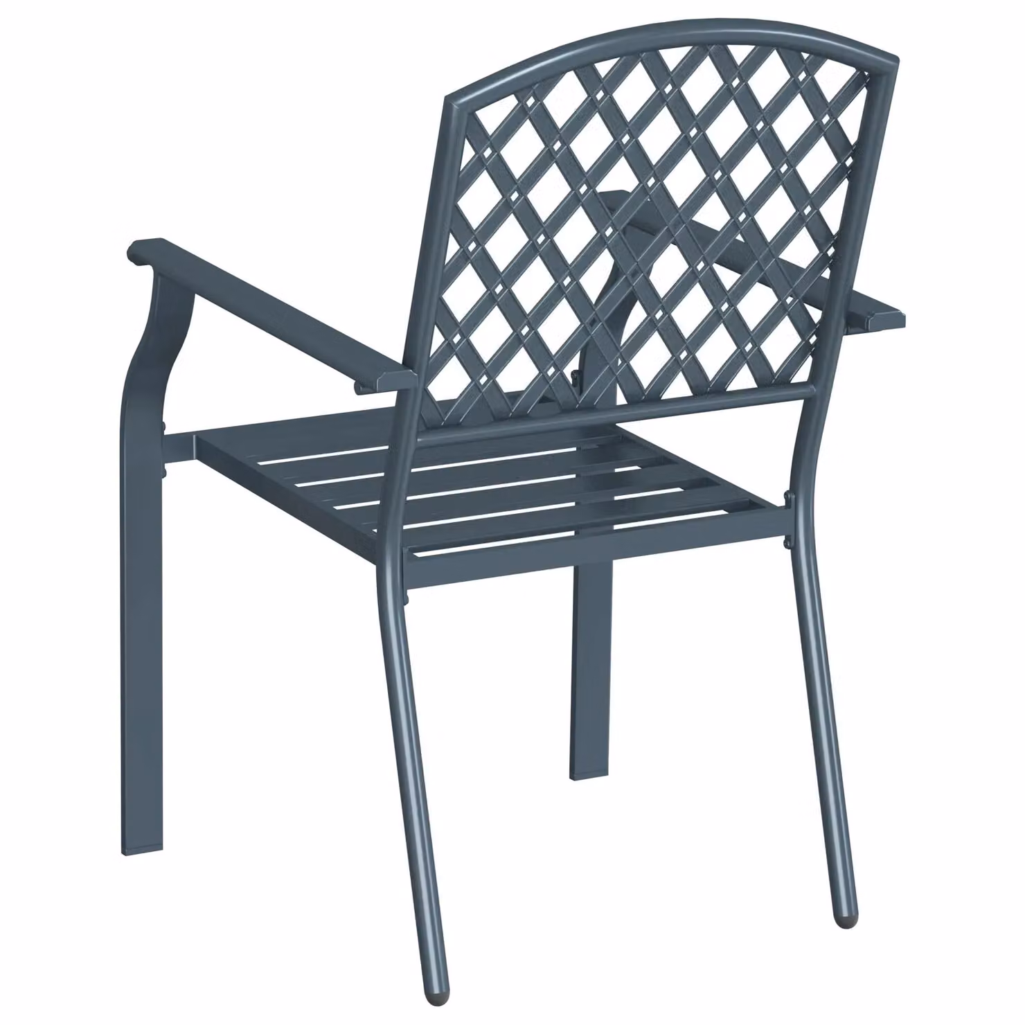 Berkfield Home Set of 4 Stackable Anthracite Grey Steel Garden Chairs – 4