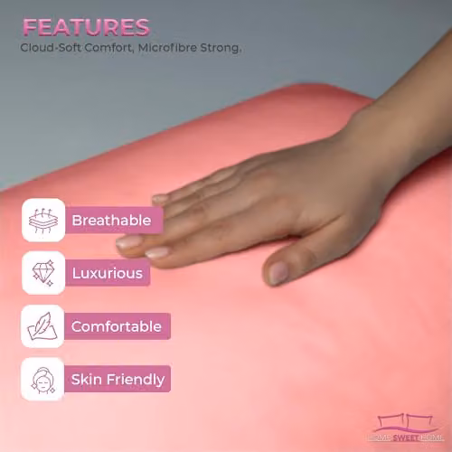 Home Sweet Home UK Pink Microfibre Duvet Cover and Pillowcase Set, W/D/H: 240 x 220 x 180 cm with Pillowcases 48 x 74 cm – 4
