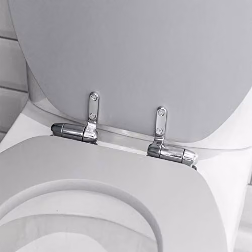 Harbour Housewares Soft Close Oval MDF Wooden Toilet Seat in Grey – 3