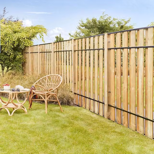 Cerland Montana Contemporary Untreated Wooden Fence Panel in Brown