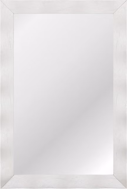 Costway Rustic Farmhouse Wood Vanity Wall Mirror in White, W: 106 cm, H: 71 cm