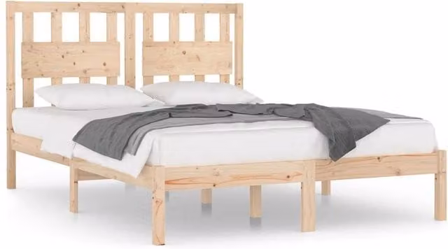 Berkfield Home Solid Wood Pine Bed Frame, Brown, W: 160 cm, D: 200 cm