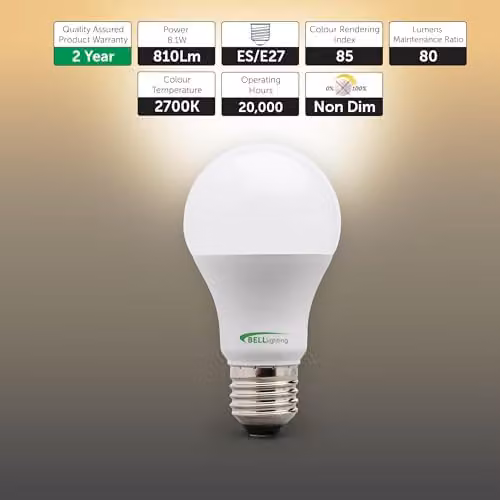 BELL Lighting E27 LED Globe Light Bulbs, Warm White 2700K, 8.1W, 3 Pack – 2