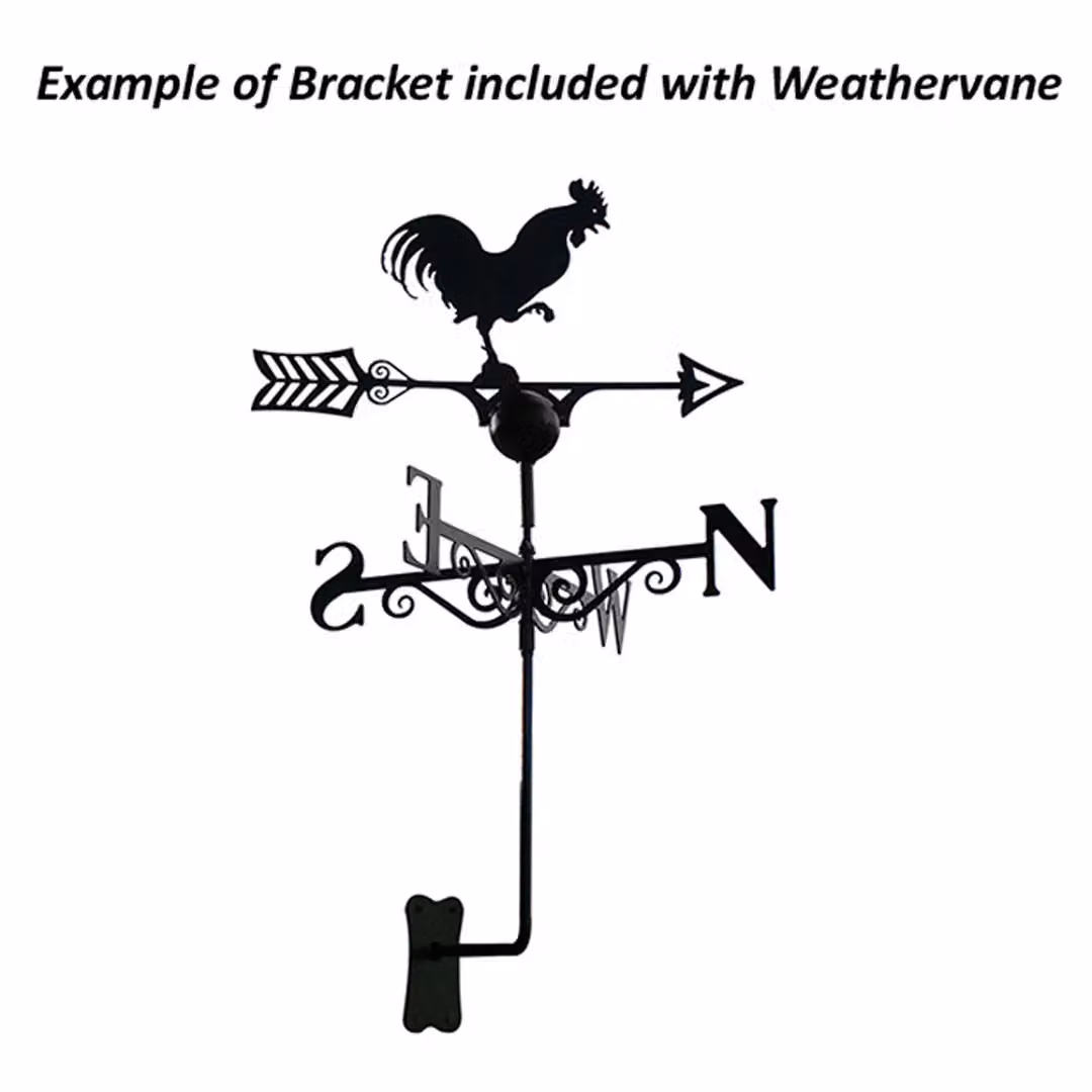 Poppyforge Cockerel Weathervane in Black Steel, W61 x H88 cm – 2