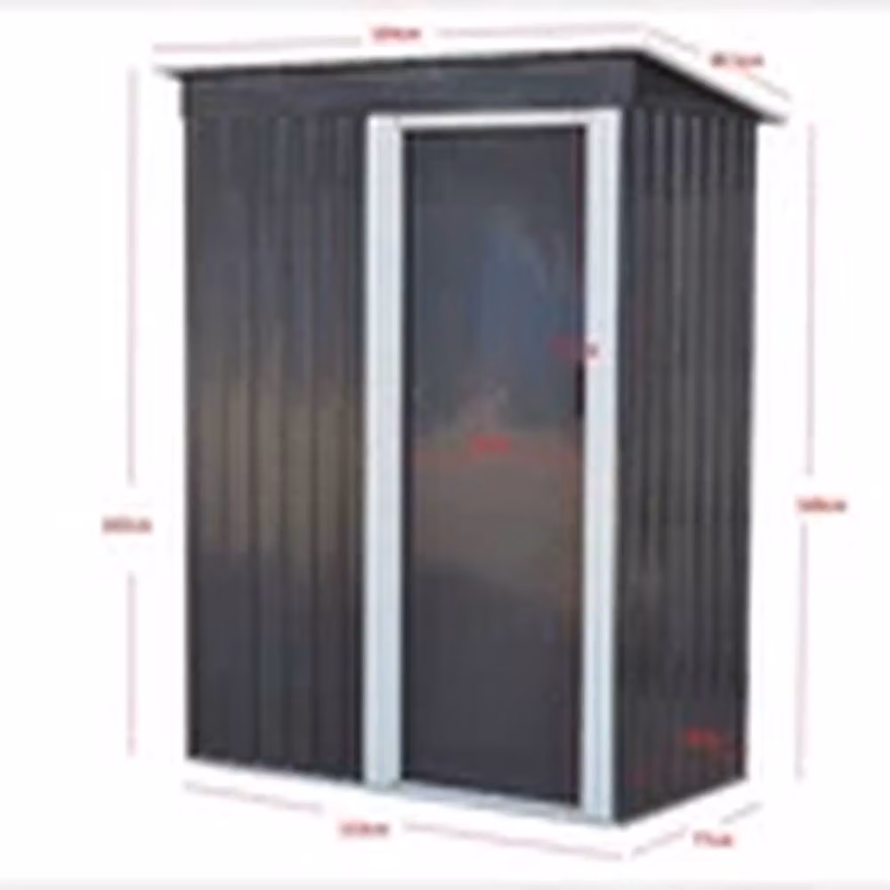 EONLION Grey Metal Garden Shed and Patio Storage Unit with Pent Roof and Sliding Doors – 2