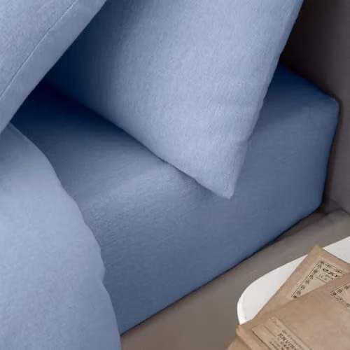 Catherine Lansfield Blue Brushed Cotton Flannelette Super King Fitted Sheet 200 x 200 cm
