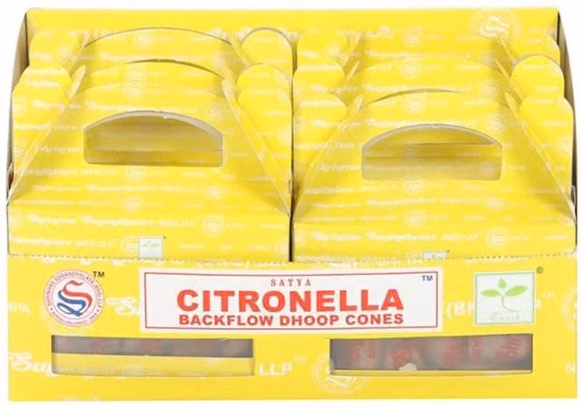 KDMD Satya Citronella Backflow Incense Cones, Pack of 12, Brown