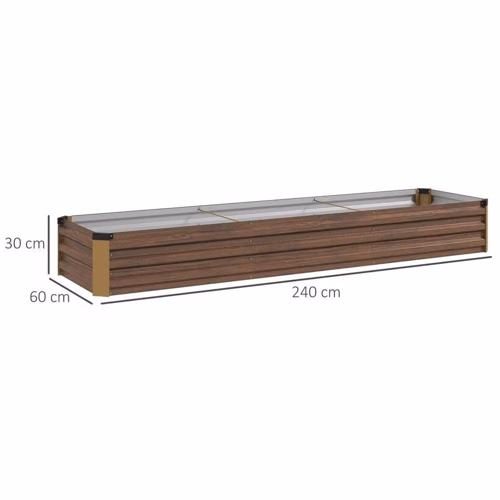 KORVIXA Brown Galvanised Steel Raised Bed for Ornamental Gardens W/D/H: 60 x 60 x 30 cm – 2
