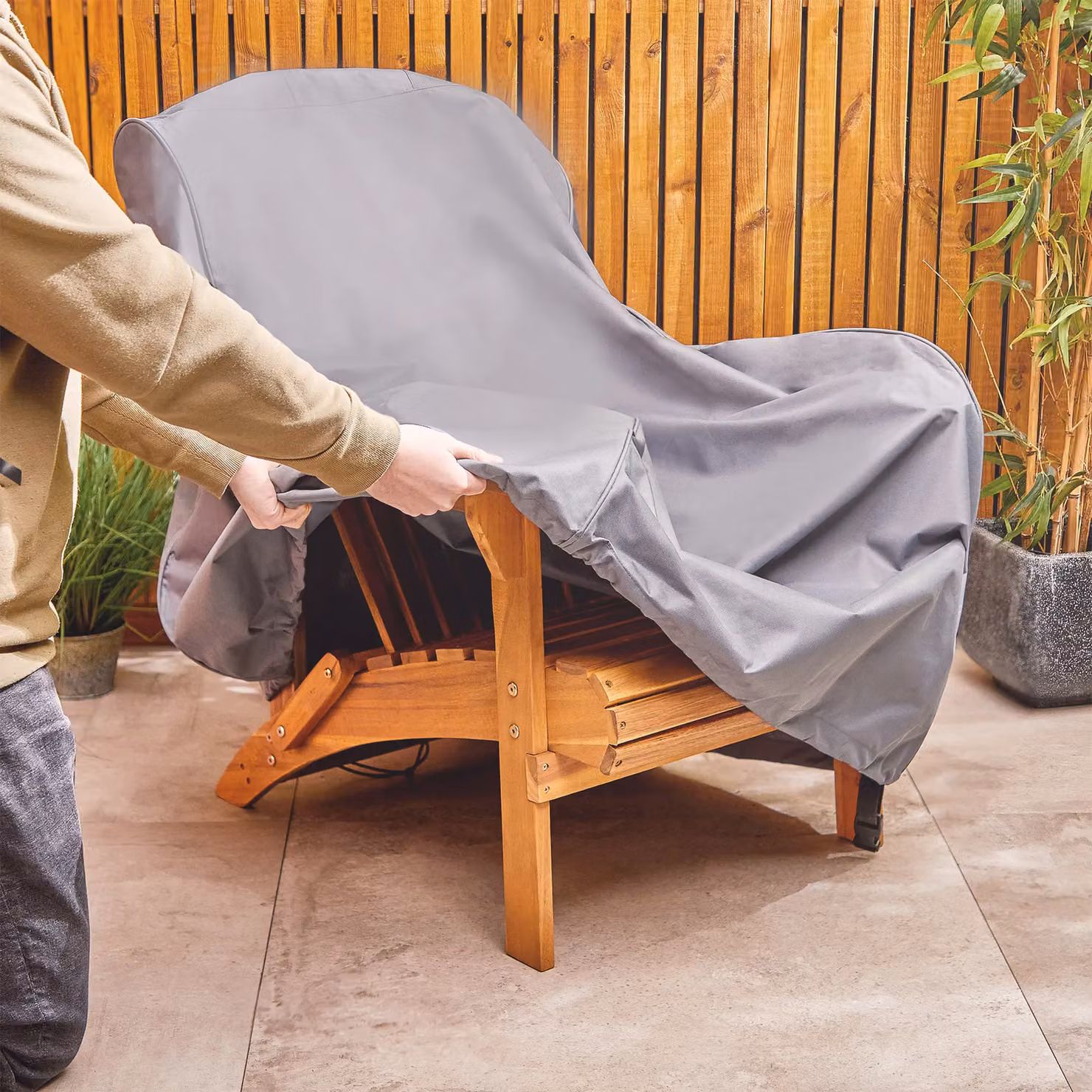 VonHaus Waterproof Heavy Duty Garden Chair Cover in Grey, H90 x W70 x D88 cm – 2
