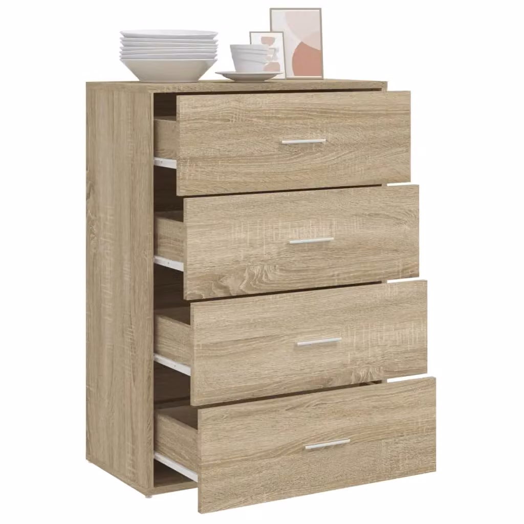 Berkfield Home Sonoma Oak Sideboard in Brown, W/D/H: 60 x 31 x 84 cm