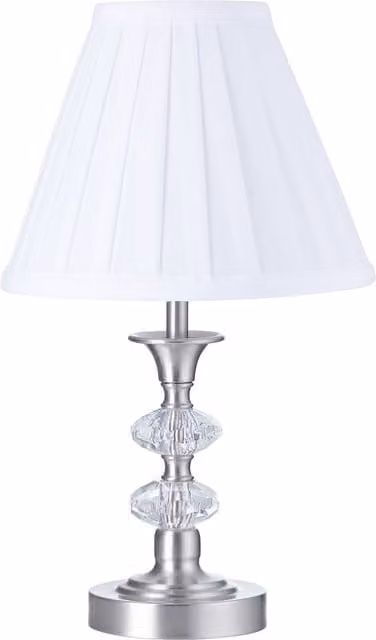 Happy Homewares Contemporary LED Touch Table Lamp in Metallic Silver with Dimmable Warm White Bulb – 1
