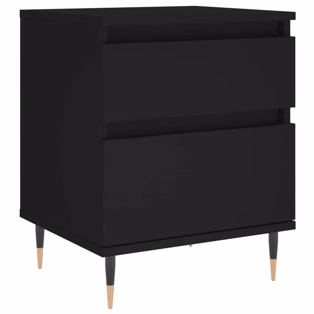Berkfield Home Modern Black Bedside Cabinet W/D/H: 40 x 35 x 50 cm – 2