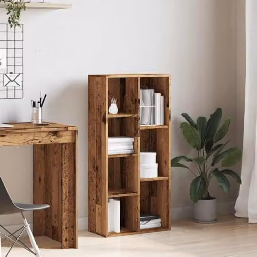 vidaXL Modern Book Cabinet in Old Wood Brown, W/D/H: 50 x 25 x 104 cm – 2